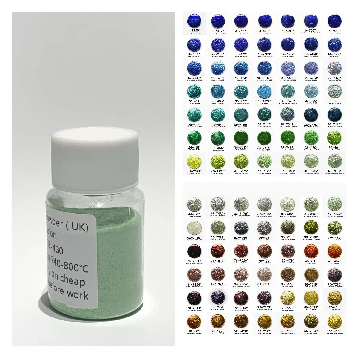 Enamel Powder(UK), 30g, Translucent Colors for Jewelry Art Decoration, Natural Material, baking on 740-800℃,(link4)