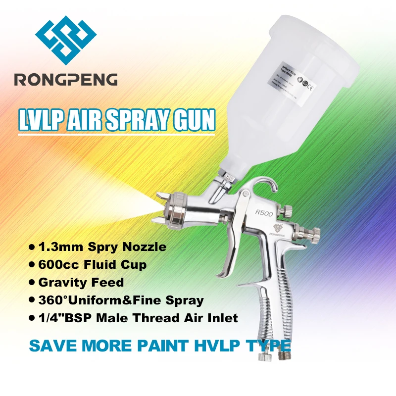 RONGPENG R500 Spray Gun LVLP Gravity Feed Car Painting Gun Paint Spray Gun 1.3mm 1.4mm 1.5mm 1.7mm 2.0mm