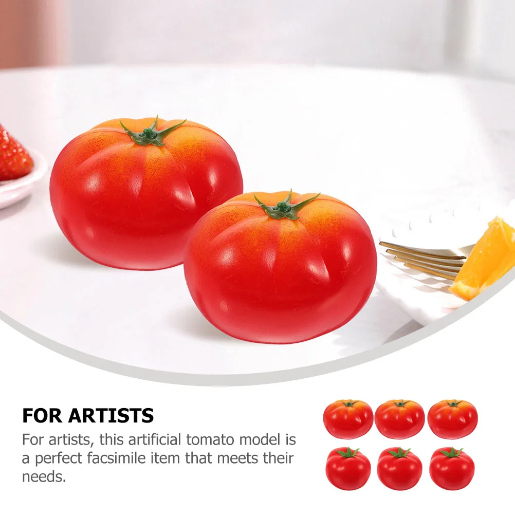 6Pcs Fake Tomato Imitation Toddler Vegetables Realistic Plastic