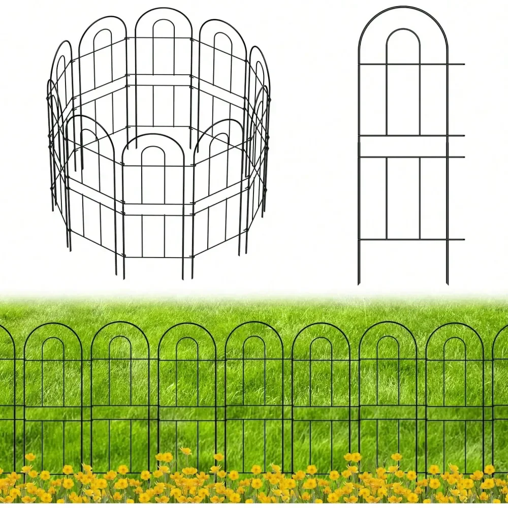 

Garden Fence 10 Pcs, Total 10ftL X 32inH Garden Fencing Animal Barrier, RustProof Metal Wire Landscape, Flower Fences And Borde
