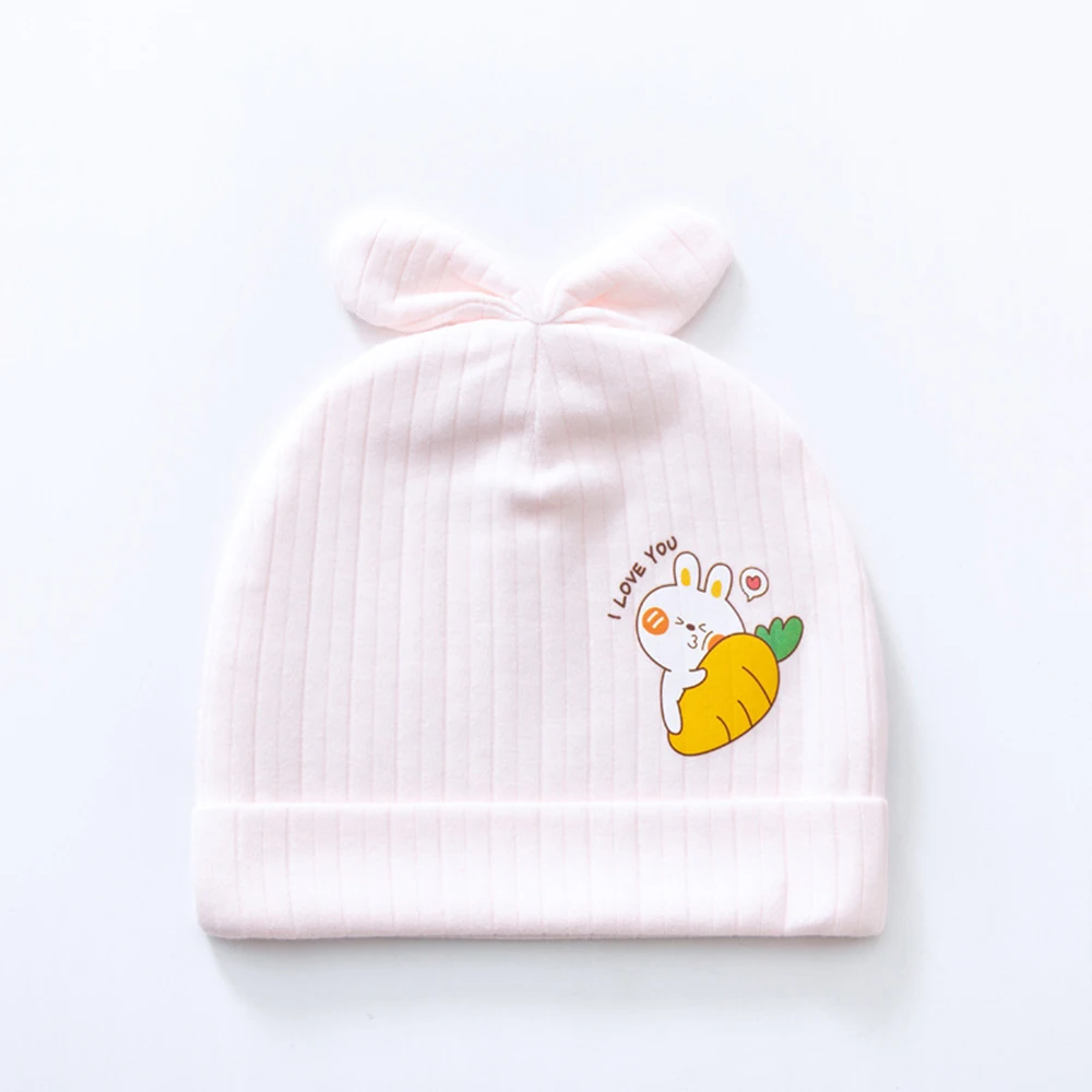 Newborn Baby Hat Spring Autumn Pure Cotton Double-layer Baby Boys Girls Hats Breathable Jacquard Caps For Kids Infant 0-3 Month