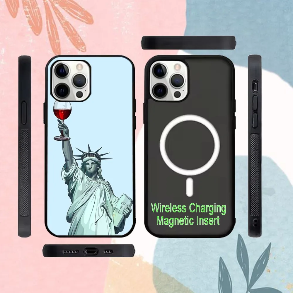 Funny Statue Of Liberty Phone Case For IPhone16 15 14 13 Pro Max 11 12 Alex Mirror For Magsafe Wireless Charging Cover