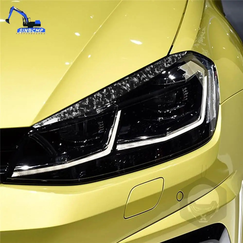

2 шт., накладка на фару из углеродного волокна, веки, брови, накладка для VW Golf 7 GTI GTD R MK7 2013-2018, наклейка из АБС-пластика, украшение
