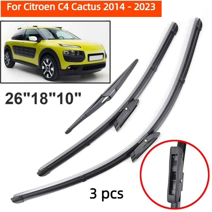 ZHANGU Wiper Front & Rear Wiper Blades Set For Citroen C4 Cactus 2014 - 2023 Windshield Windscreen Window Brushes 26