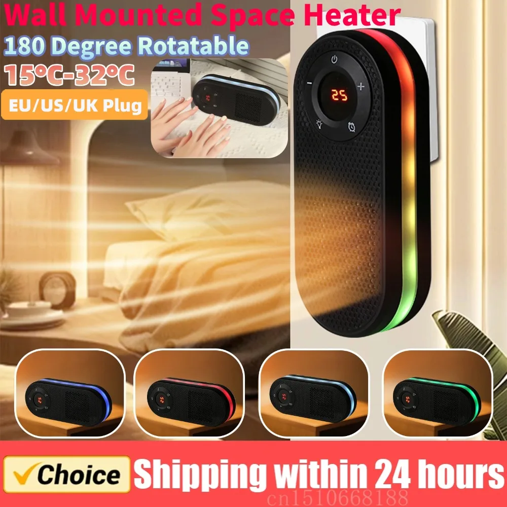 

Маленький обогреватель, вращающийся на 180 градусов обогреватель для комнаты с дистанционным светодиодным дисплеем, обогреватель с функцией таймера для дома, гостиной, спальни