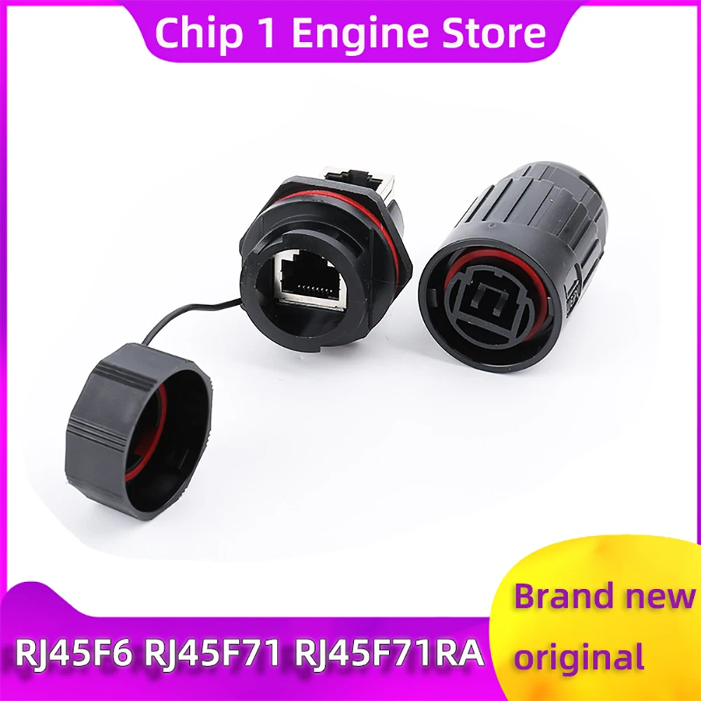 For Weipu IP67 Waterproof RJ45 Ethernet Connector Kit RJ45F6 Plug + RJ45F71 RJ45F71RA Panel Mount Receptacle Industrial Bayonet