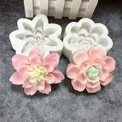 3D Flowers Silicone Candle Mould Fondant Cake Molds Resin Casting Mold Candle Wax Epoxy Make Soap Mould Chocolate Mold XK066