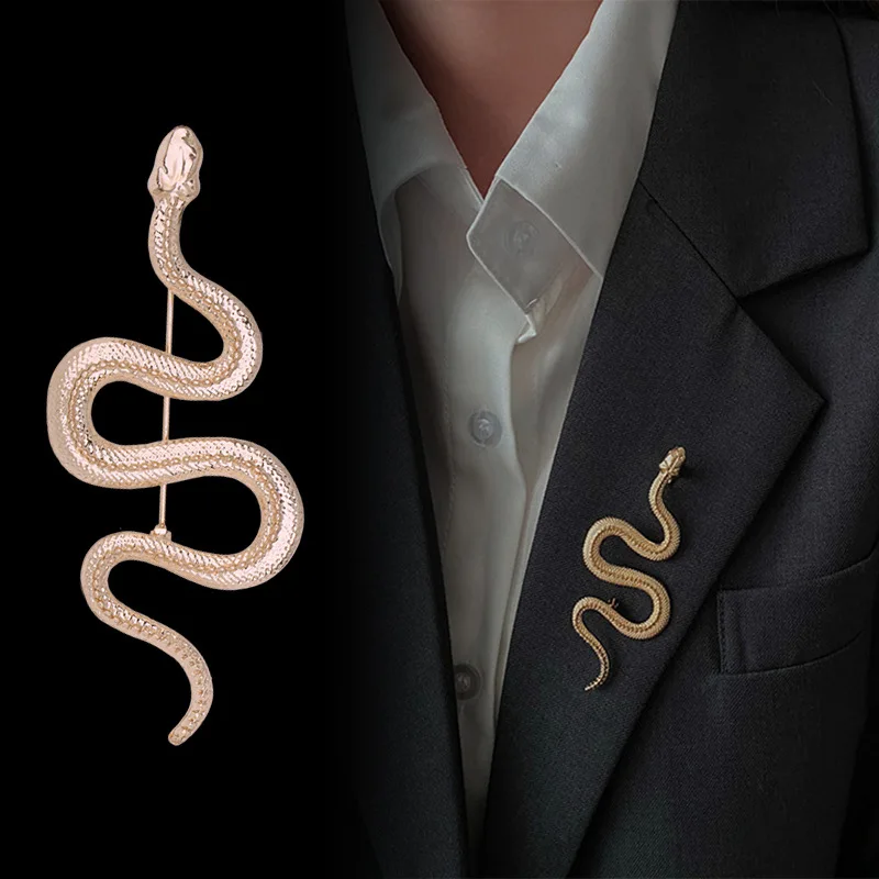 European American Fashion Python Brooch Man Women's Zodiac Snake Brooches Suit Shirt Accessories Wholesale