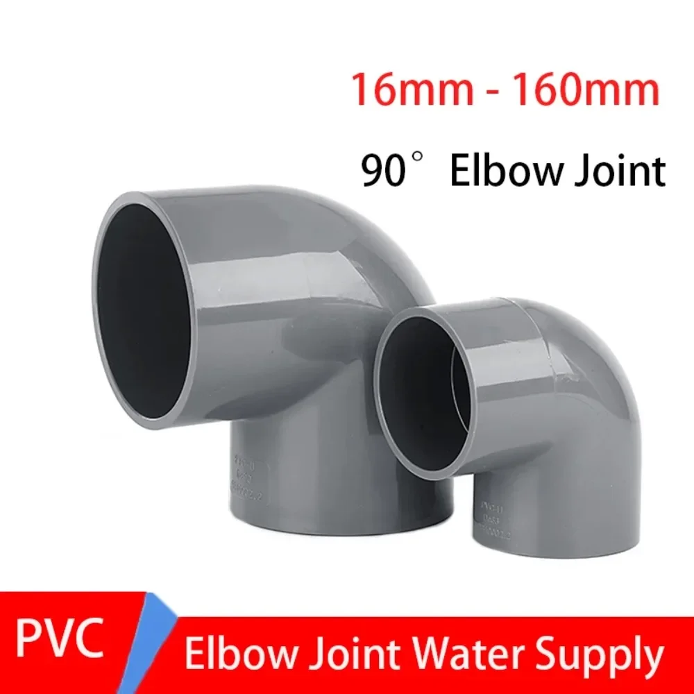 PVC Pipe 90 Degree Equal Elbow Connector Aquarium Fish Tank 1/2/5/10PCS 6 8 10 16-160mm Garden Irrigation Water Supply Fittings