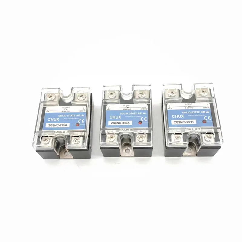 CHUX 10a 25A 40A 50a 60a 80a 1000a SSR Solid State Relay 24VDC Single Phase 240V 480VAC DC To AC Electric Mini Relays