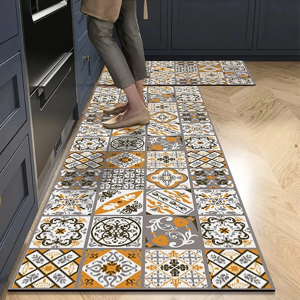 Rutschfeste Küchenmatte aus Kristallsamt, super saugfähige Fußmatten für die Küche, lange Teppiche, Badezimmer-Eingangstürmatte, Schlafzimmer, lange Teppiche – Detail 13