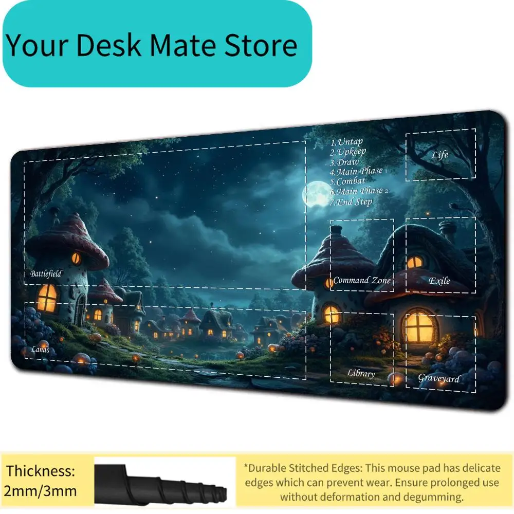 Magic Playmat Card Gaming Mat with Zones Giant Life Tree MTG Playmat Rubber Anti-Slip Desk Mat Gamer Keypad Expansion Mousepad
