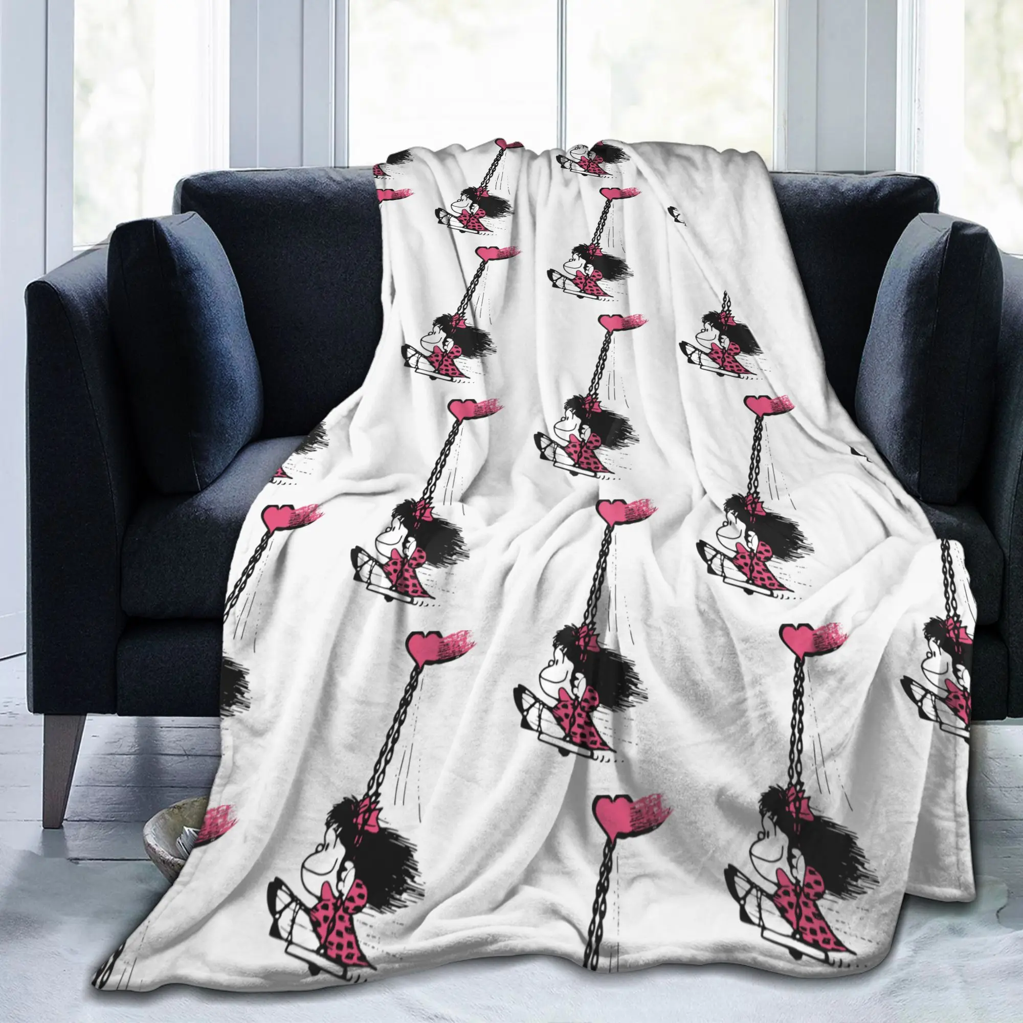 

Mafaldas Blanket Fleece Love You Warm Throw Blankets for Bedding Couch Bedroom Quilt