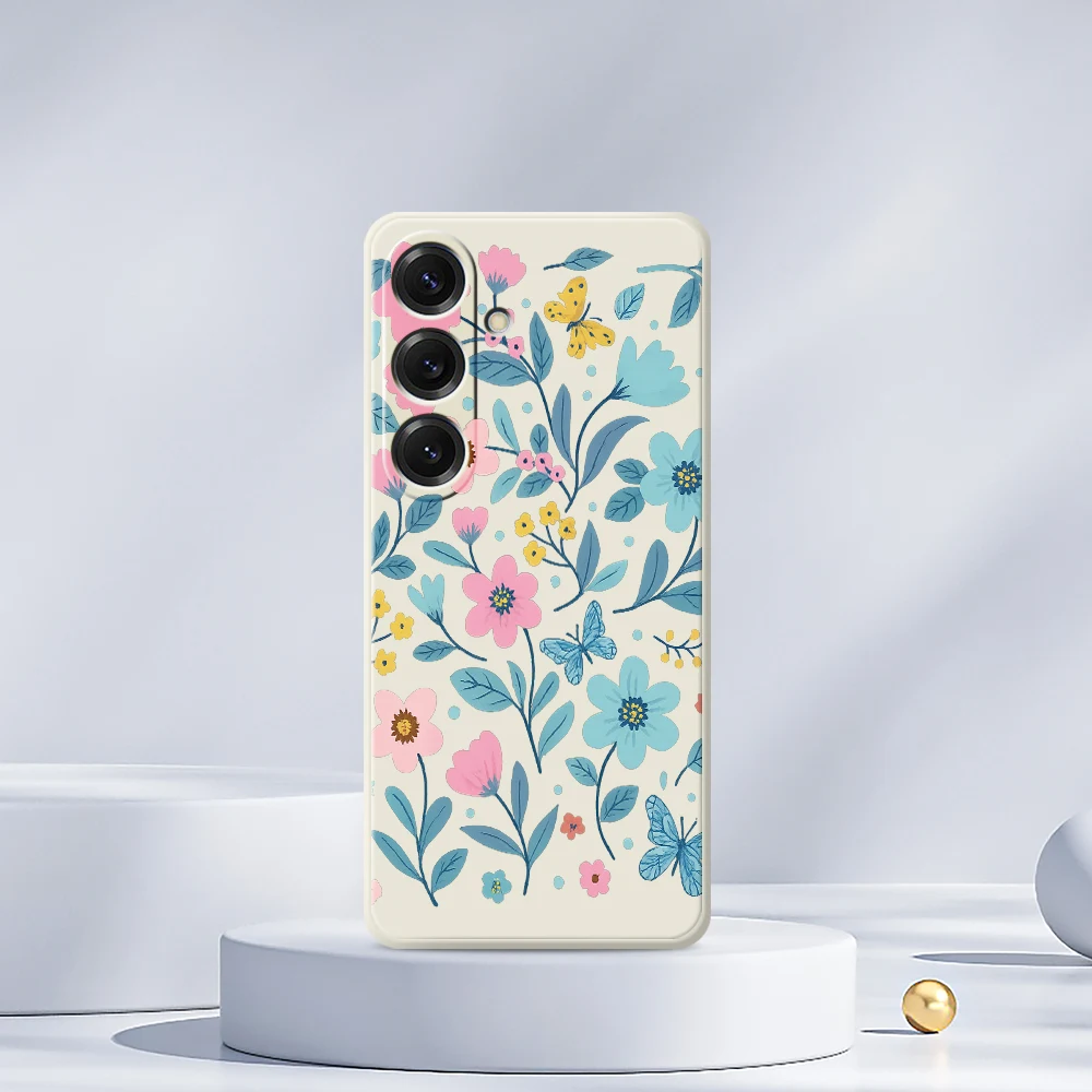 Fresh Flower Phone Case For Samsung Galaxy S25 S24 S23 S22 S21 S20 Ultra Plus S20FE S21FE S23FE S24 FE S10 Plus Soft Cover