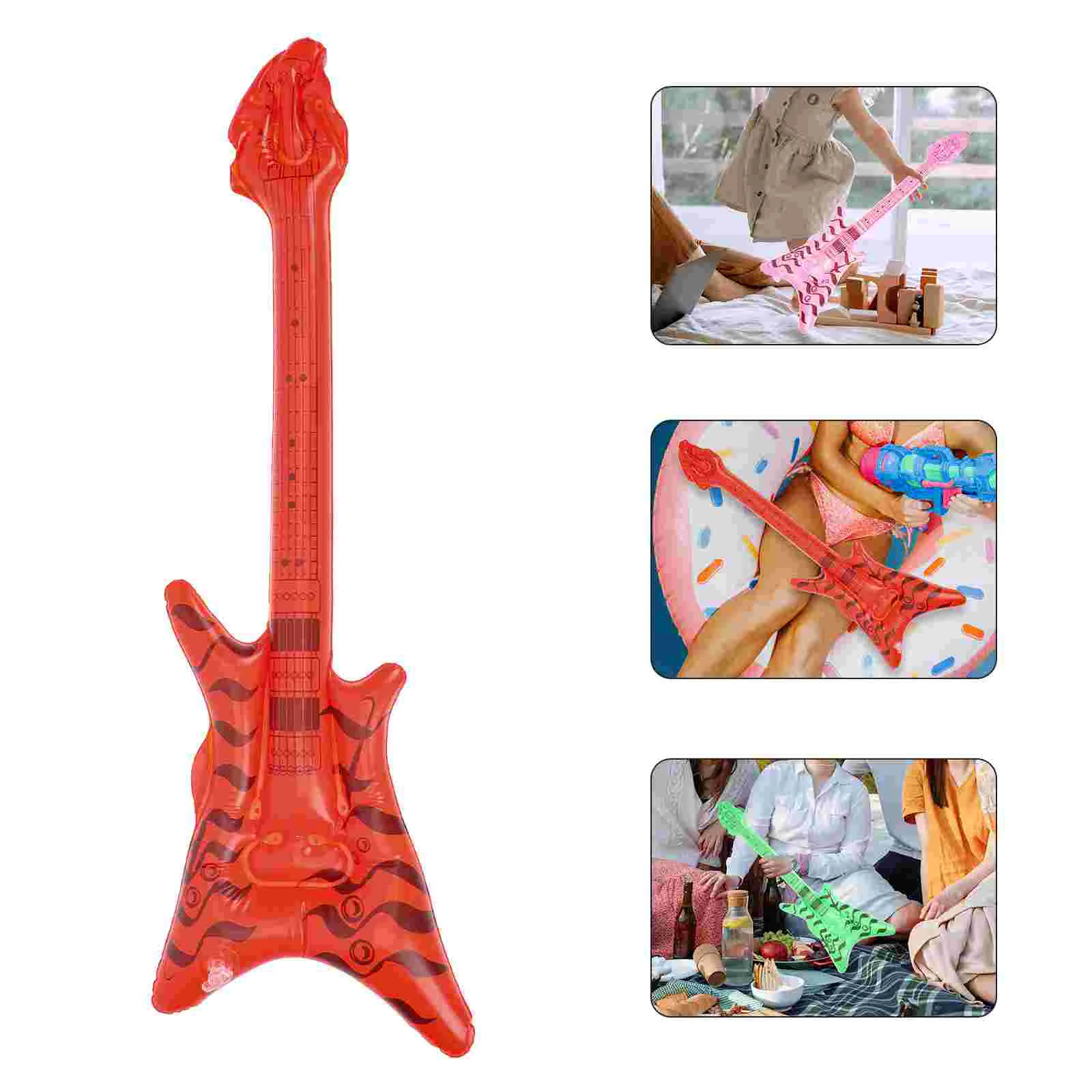 Inflatable Rock Instrument Musical Stage Performance Prop Party Decoration Retro Guitar Blow up Balloons Decorate