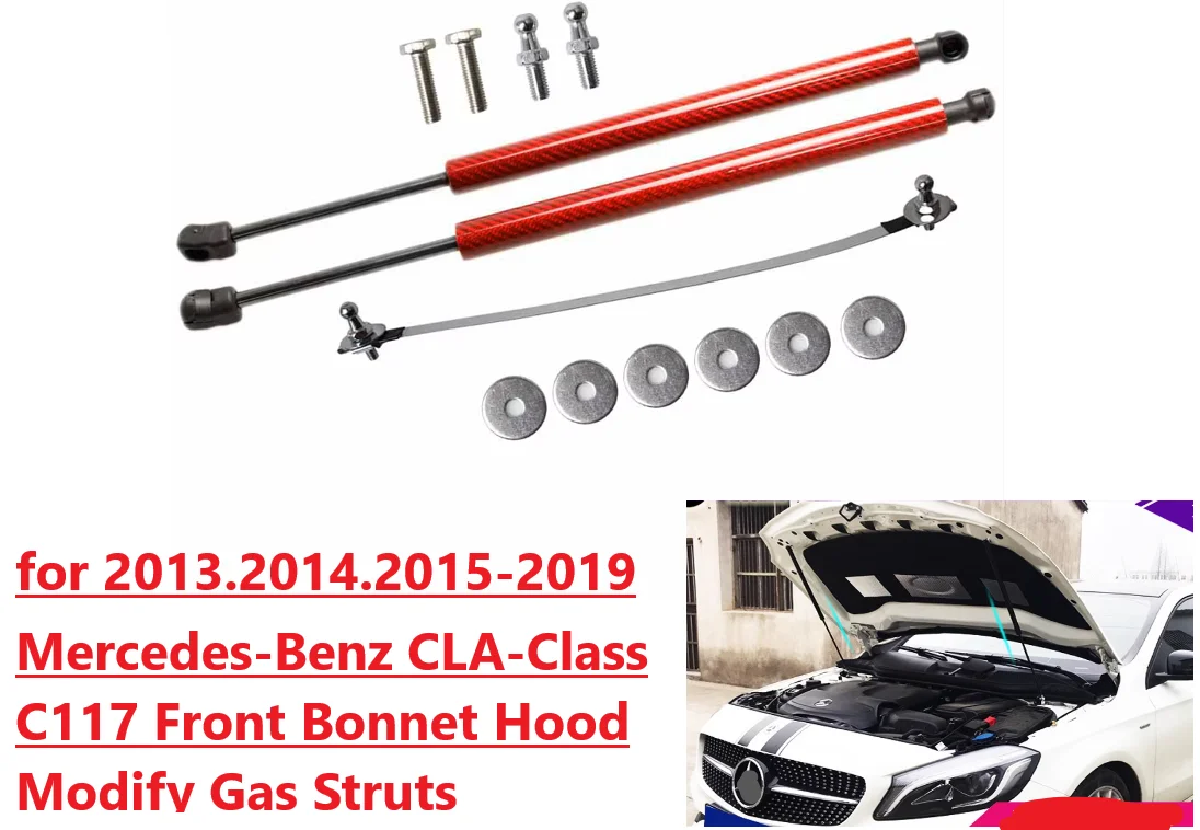 

2x Hood Dampers Front Bonnet for 2013-2018 2019 Mercedes-Benz CLA-Class C117 Gas Struts Lift Support Shock Absorber Piston Rods