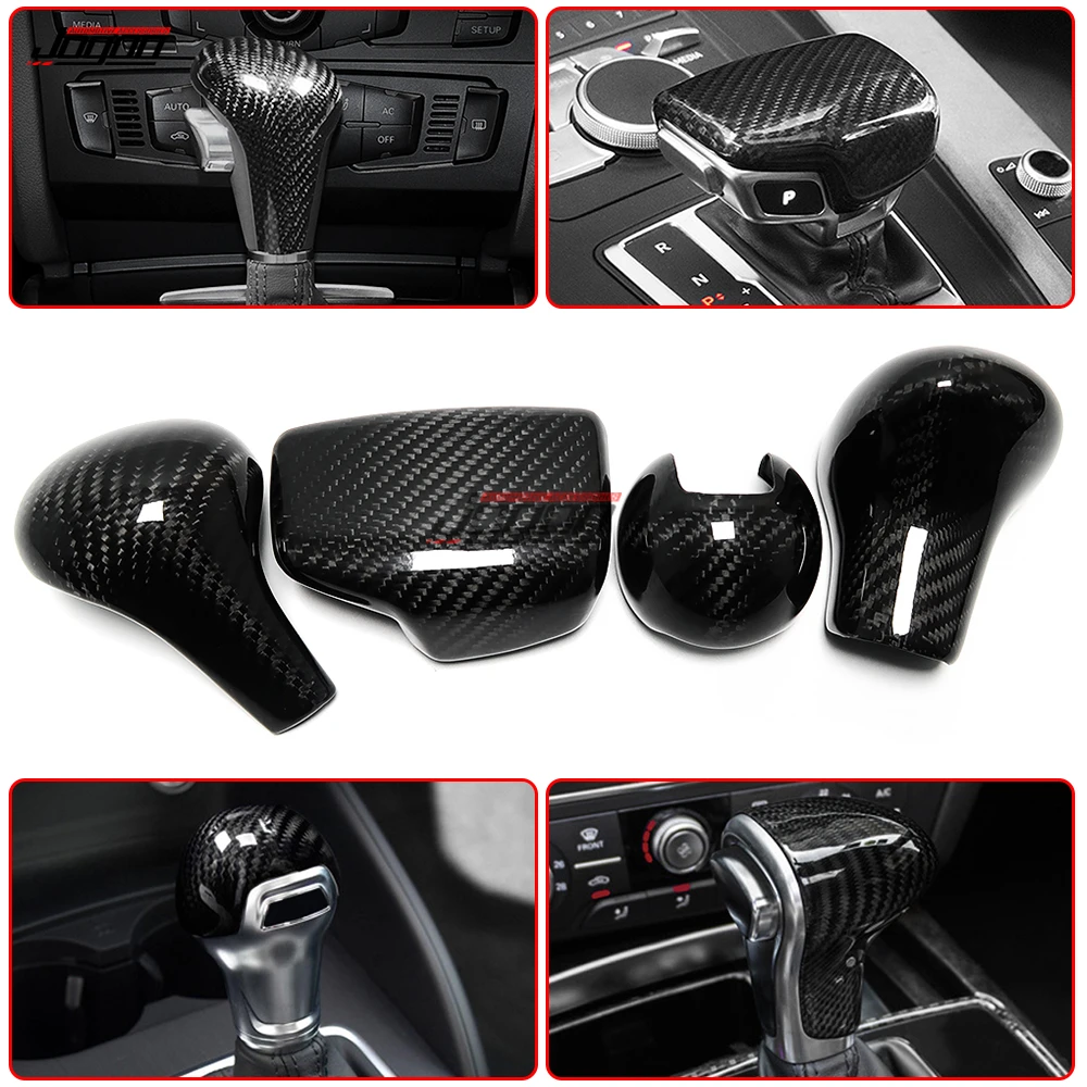 Gear Shift Knob Cover Trim For Audi A3 8Y A4 Allroad B7 B8 B9 A5 Q5 S5 Sportback A6 S6 A7 S7 Q5 Q7 C7 Carbon Fiber Gear Knob