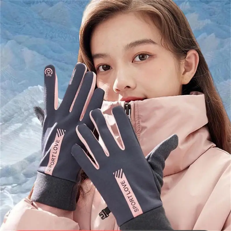 Winterhandschuhe für Männer und Frauen mit Fleece, winddicht, warm, Touchscreen, rutschfest, Outdoor-Sport, Fahrradhandschuhe