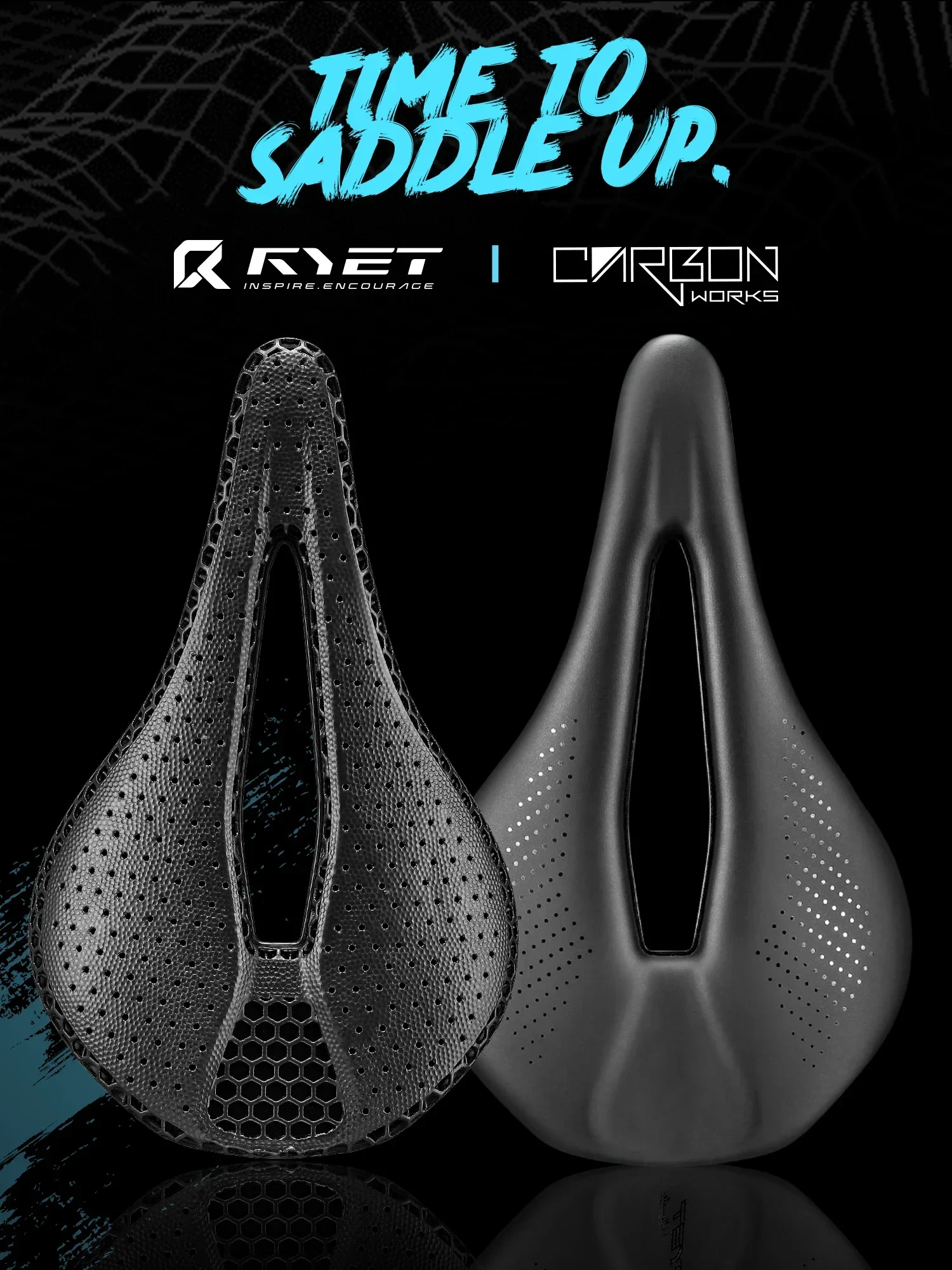 AliExpress RYET Carbon Bike Parts 3D Printed Saddle 145MM Ultralight 130g 7*9 Bike Seating For Men Women Triathlon Road MTB Mountain Gravel