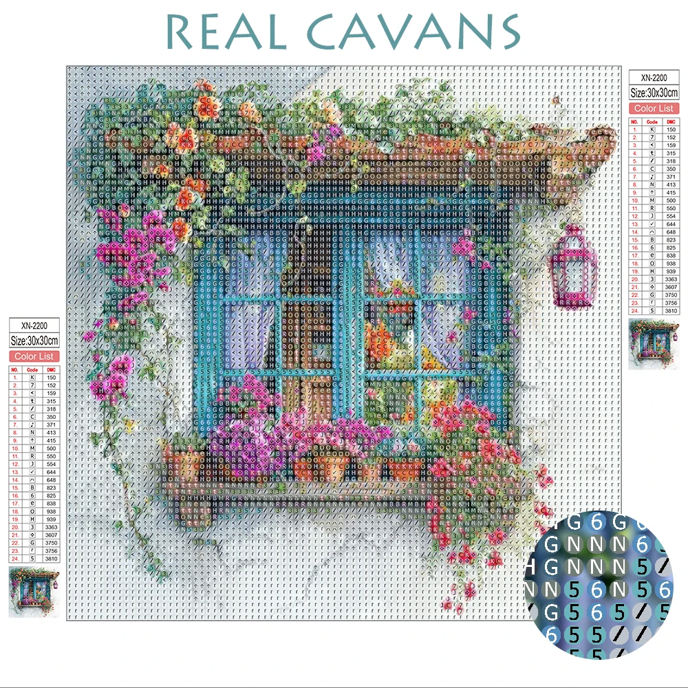 Momoart DIY Diamond Mosaic Window Picture Rhinestones Embroidery Landscape Full Square Round Painting Flower Handmade Gift