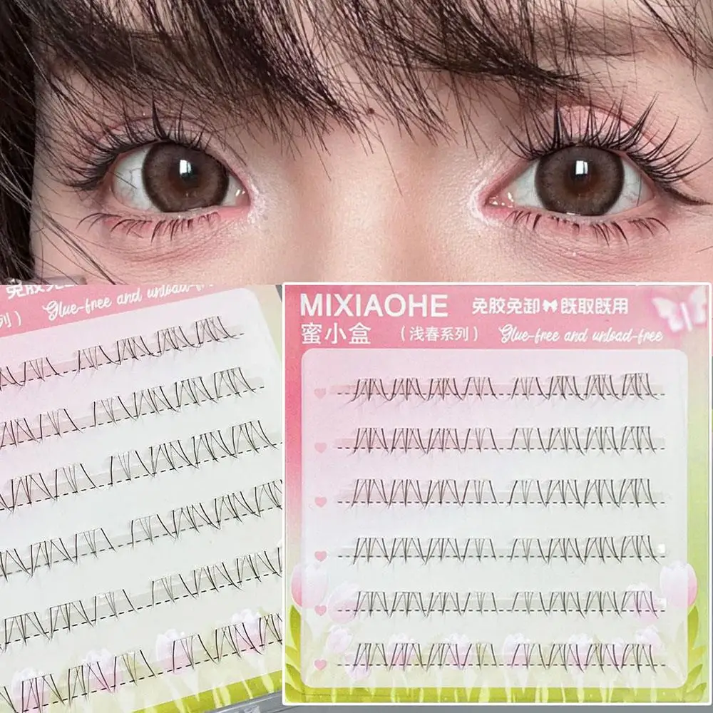 

6/10 рядов сегментированных накладных ресниц под кластером ресниц, наращивание ресниц, самоклеящиеся ресницы для глаз, ежедневный макияж, натуральные ресницы