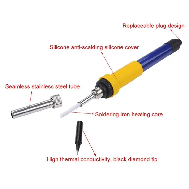 HRBAJ-DC 12V Portable Soldering Iron Low-Voltage Car Battery 60W Welding Rework Repair Tools