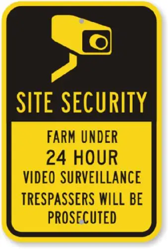 Farm Under Surveillance Sign Weatherproof Aluminum 8x12-Aluminum