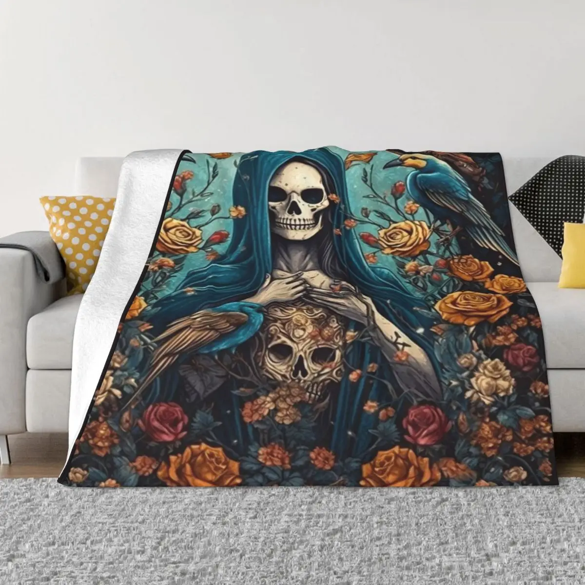 

Santa Muerte 002104, плюшевые одеяла, пледы, одеяла для пар, одеяла на зиму, пледы
