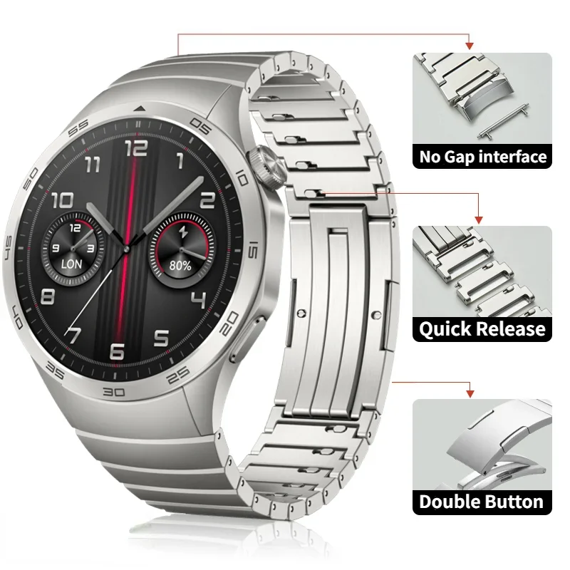 Quick Release Metal Band For Huawei Watch GT4 46mm No Gap Stainless Steel Bracelet Wristband For Huawei Watch GT4 Strap