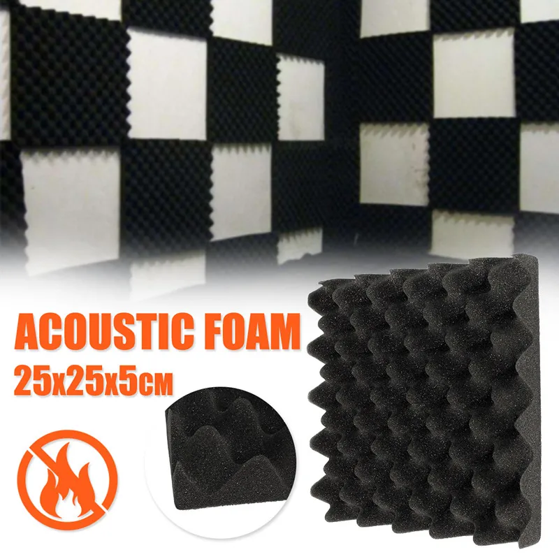 1pcs Acoustic Foam Panels Sound Absorbing 25x25x5cm Studio Foam Soundproofing Insulation Absorption Treatment Wall Panels