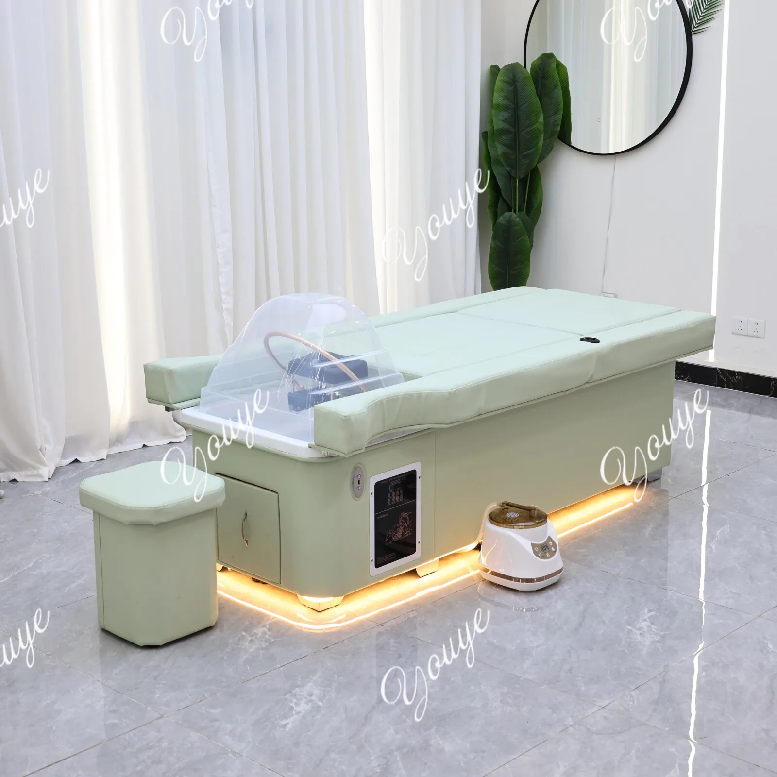 رفع كهربائي نوع الشامبو السرير رئيس سبا التبخير دورة المياه حوض شامبو طاولة التدليك حمام القدم صالون الأثاث #5