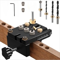 Combinatorial 3-in-1 Self-Centering Dowel Jig Kit W/ 6/8/10/12mm Drill Guide, Precise Dowel Hole Locator Woodworking Joint Tool