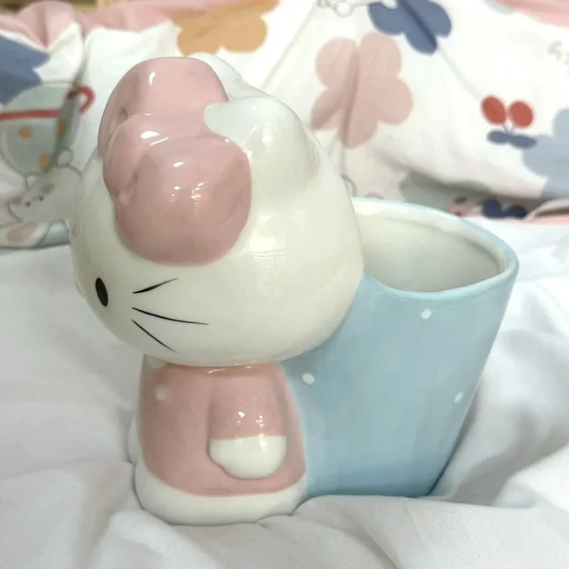 

Hello Kitty Kawaii Anime Sanrio Ins Ceramic Storage Case Cute Cartoon Kt Cat Jewelry Bedroom Decoration Gifts Toys for Kids