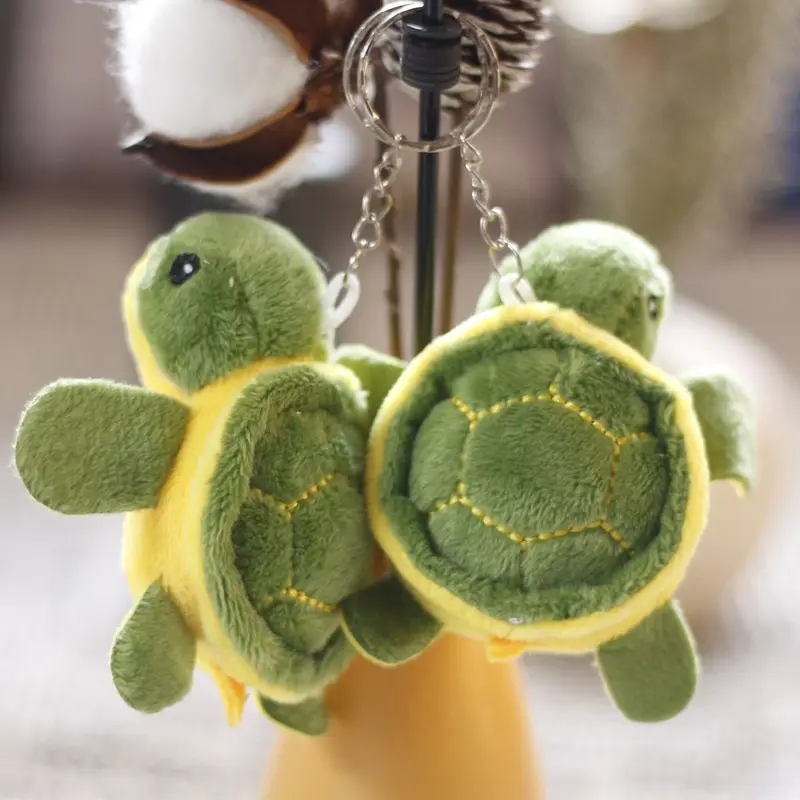 8/10cm Cute Cartoon Mini Turtle Doll Keychain Pendant Girl Woman Bag Doll Plush Toy Key Ring Jewelry Small Gift