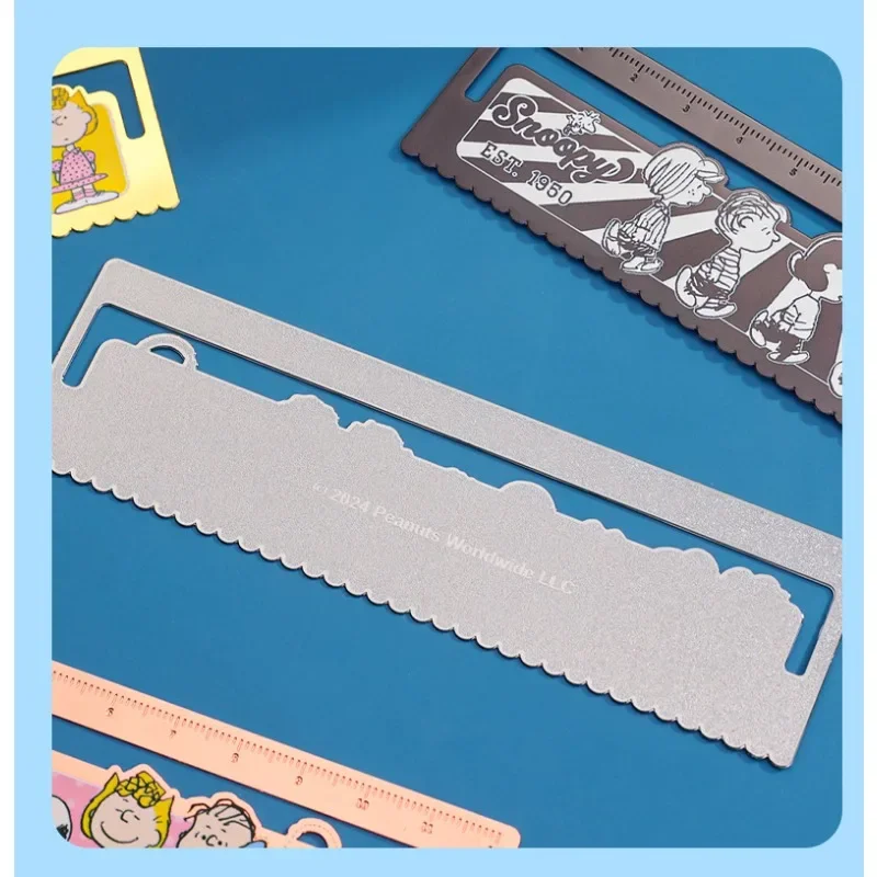 Peanuts Snoopy Metal Ruler&Bookmark Charlie Brown Anime Action Figure Multi-function Stationery Children Birthday Christmas Gift