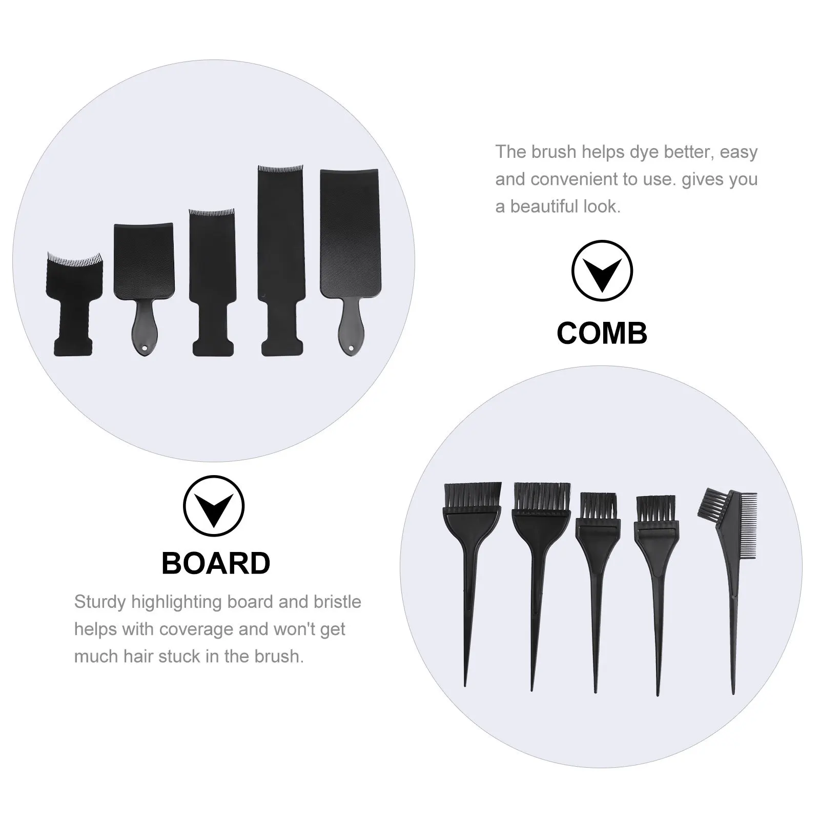 

10pcs Set Coloring Hair Coloring Brush Kit Sturdy Highlighting Board Bristle Brush For Home Salon Use Hair Dye Tools