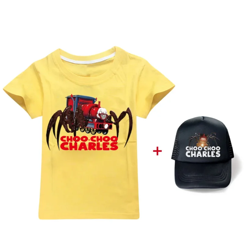 Choo-Choo Charles Stampe 3D T-shirt per bambini Moda Estate Maglietta a maniche corte Vendita calda Bambini Casual Abbigliamento streetwear Cappello da sole