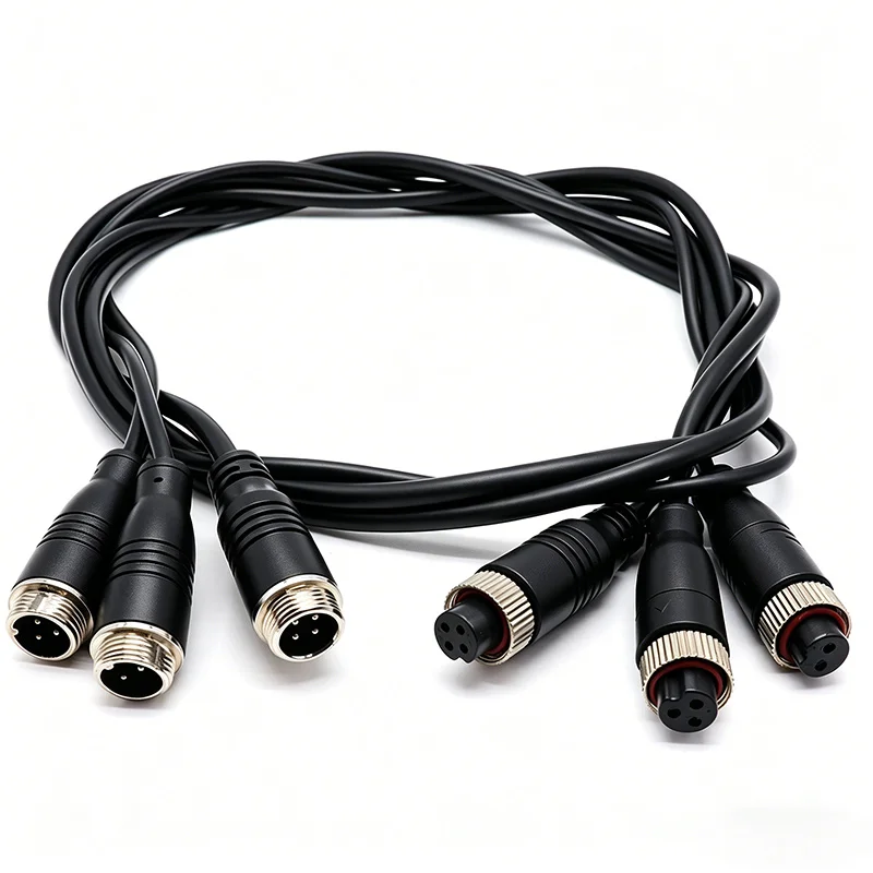 GX12 2/3/4/5/6/7 Pin Male to Female Extension Line 2Pin Aviation Plug Connection WirePlug Sensing Connector Cable 0.2-3 Meter
