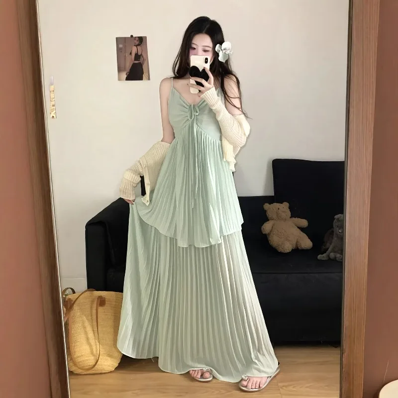 Women's Hollow Out Open Hole Exotic Dresses Summer Breathable Outdoor Play Easy Sexy Long Skirts Nightout Casual Green Dress view 6