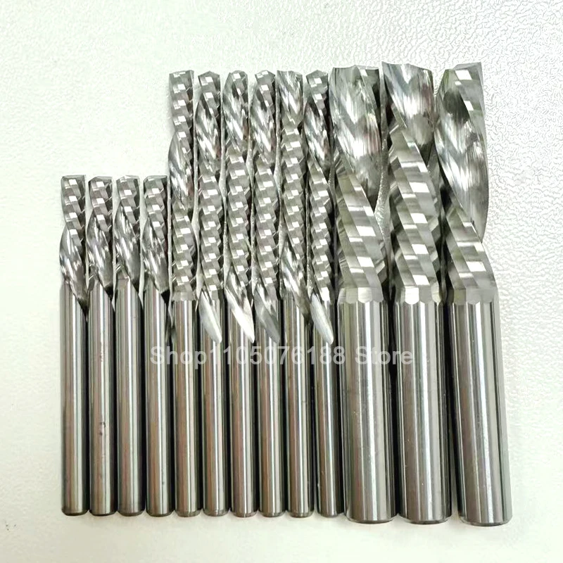 

1 шт. 5A 3,175/4/6 мм фреза для деревянных инструментов-однофлейта, левая резка, спиральная карбидная фреза с ЧПУ, концевая фреза из вольфрамовой стали