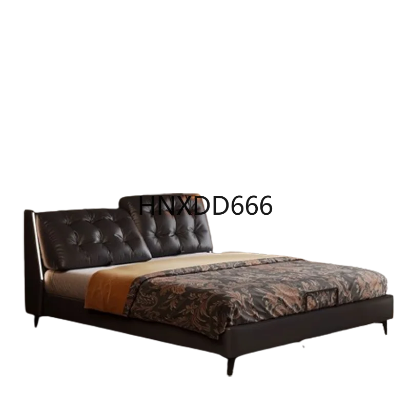 

Headrest Black Double Bed Style Nordic Italian Full Size Double Bed Home Queen Design Cama Matrimonial Bedroom Furniture