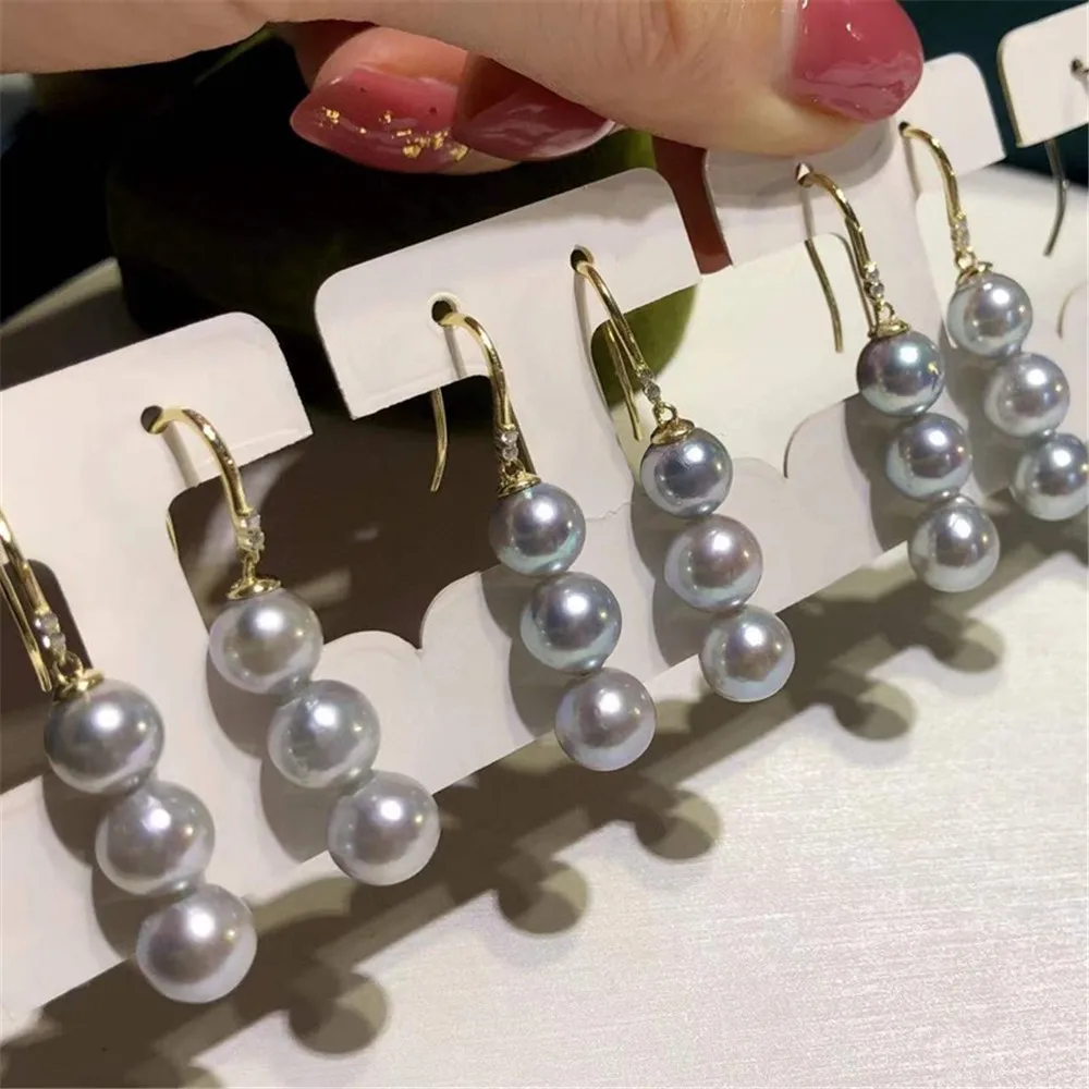 DIY Pearl Gadgets S925 Sterling Silver Stud Earrings Gold Silver Earrings Fit 7-10mm Beads E315