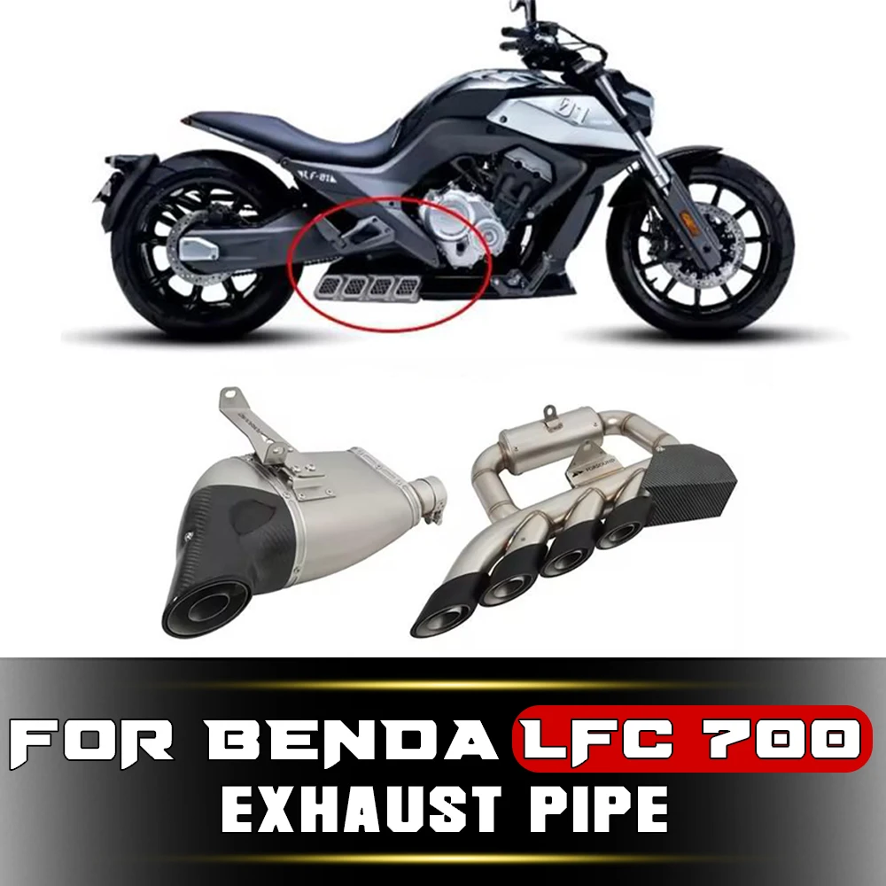 Motorcycle modification for BENDA LFC 700 LFC 700 PRO pro quad exhaust with backpressure, LFC700 under-exhaust hidden pipe.
