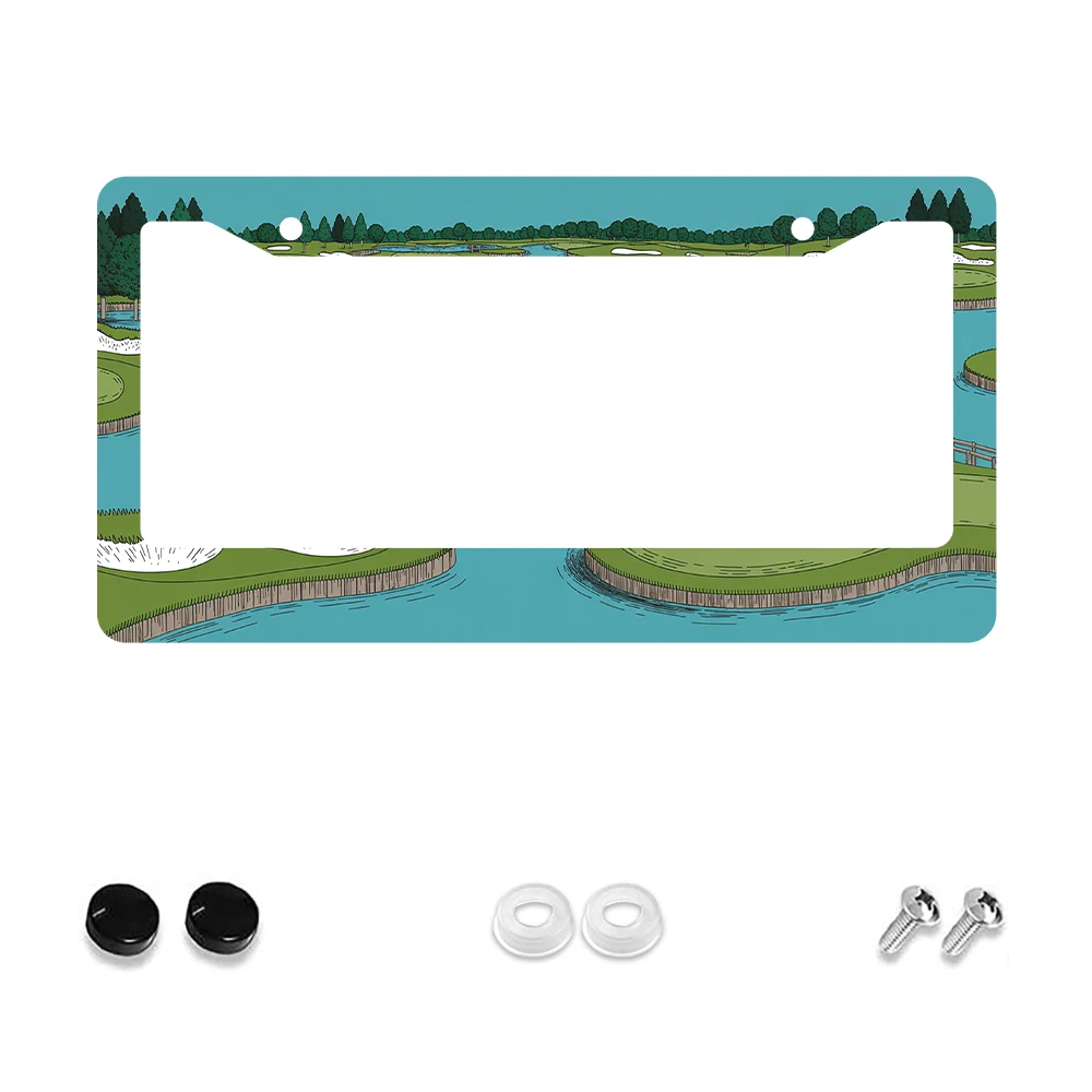 

1 шт., белый цвет, рамка для номерного знака с 2 отверстиями, алюминиевый материал, 6x12 дюймов, с винтом, украшение автомобиля