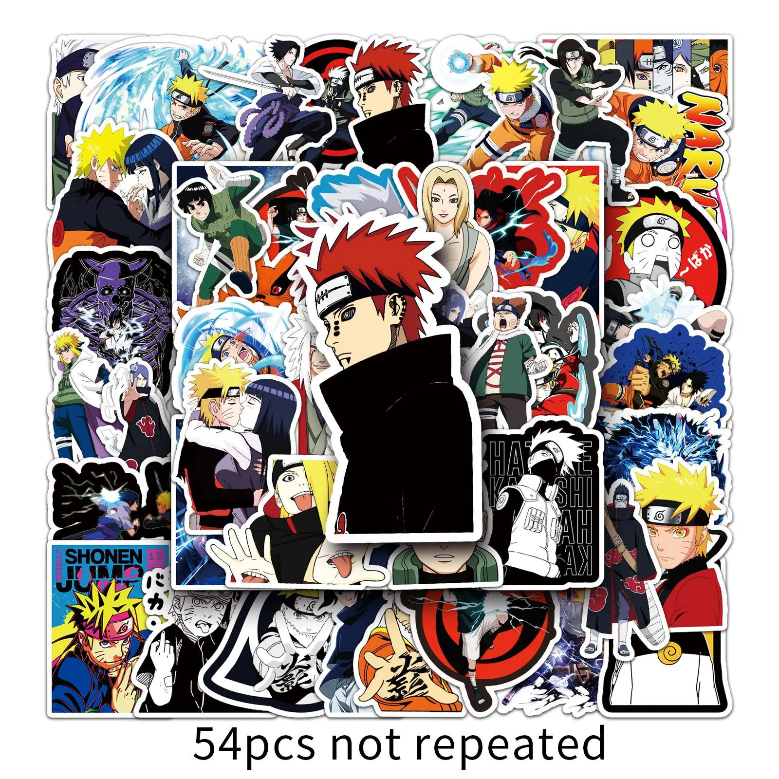 54PCS Naruto Cartoon Graffiti Suitcase Car Scooter Mobile Phone Case Waterproof Decorative Stickers