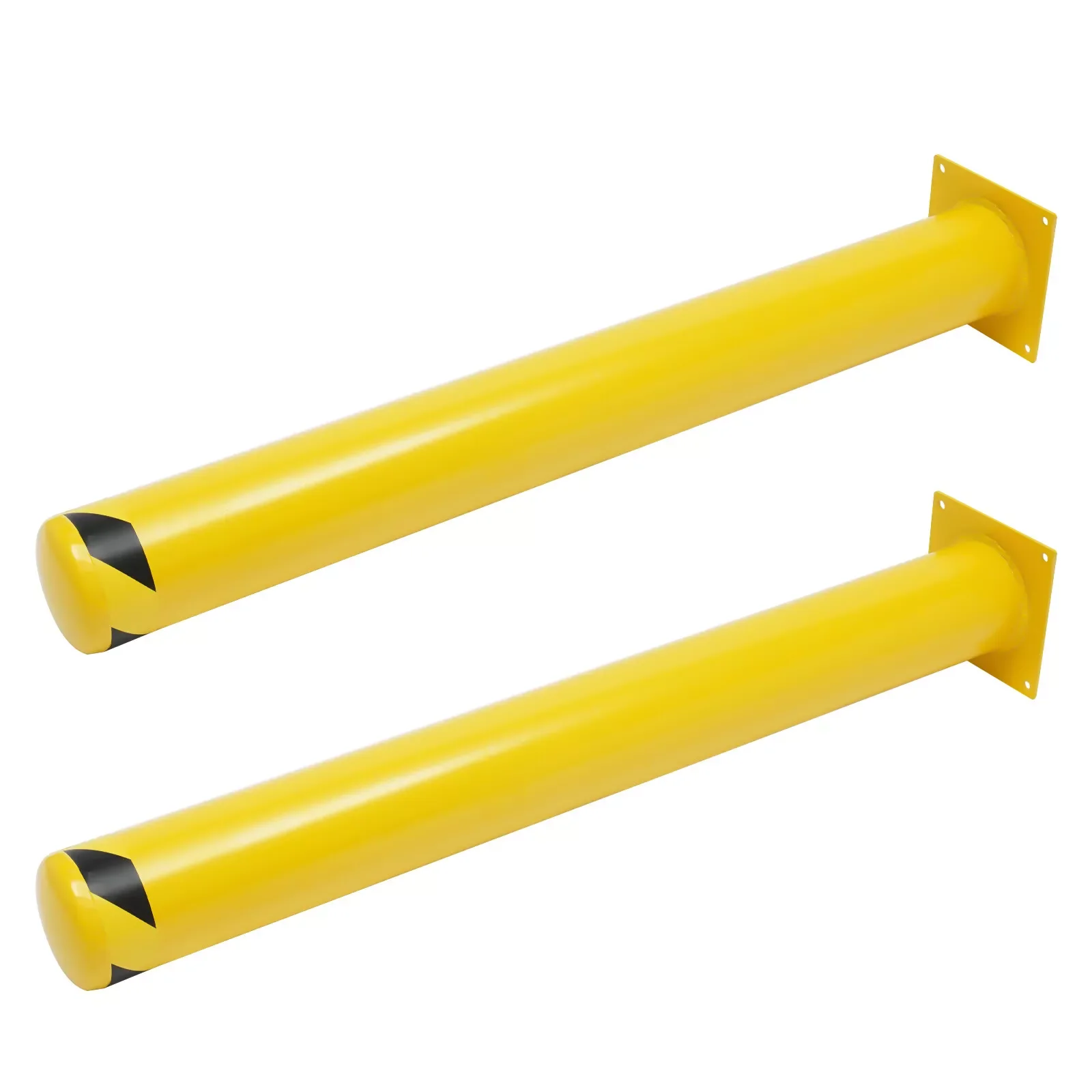2 pezzi 48"H 5.5"D Pali di sicurezza in acciaio Pali di stazionamento Barriere di sicurezza Supporto per colonna per parcheggio e marciapiede