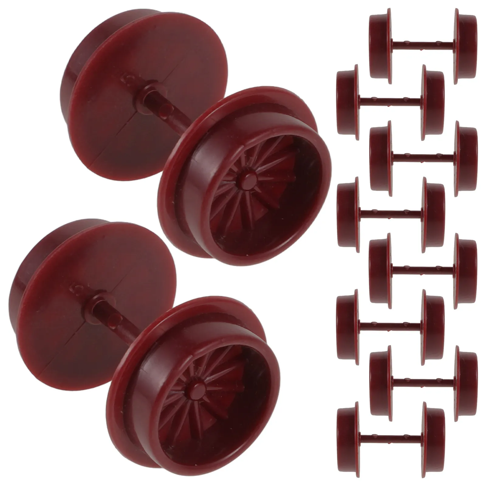 

10Pcs Plastic Train Wheels Sturdy Replacement Wheels for Craft DIY Kids Train Assembly and Repair Accessories Wheel Playthings