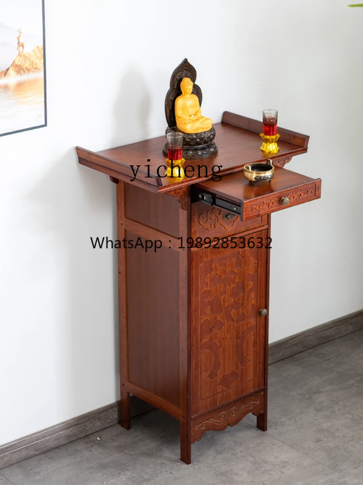 c1 Altar a Long Narrow Table New Chinese Style Altar Home Porch God of Wealth Worship Table