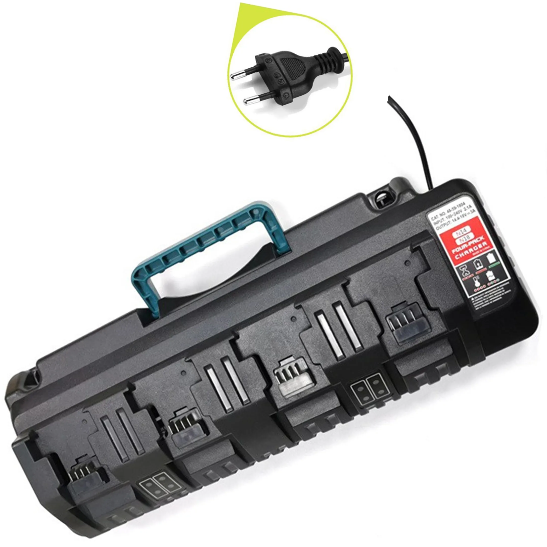 110-240V Li-ion Battery Charger for Milwaukee M18 48-11-1815 48-11-1828 48-11-2401 48-11-2402 4-Port 3ACharger free shipping