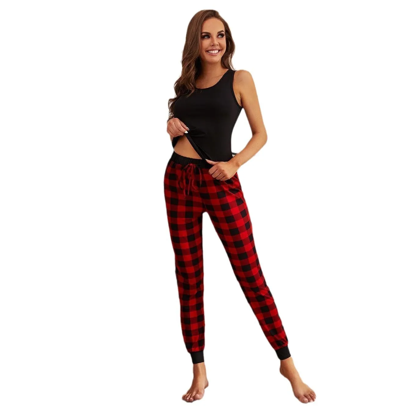 

Home Clothes, Spring And Summer Sleeveless Vest, Pants, Two Piece Set, Pajamas, Women's